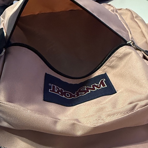 Jansport Light Pink and black Backpack so cute , big student - Picture 11 of 12